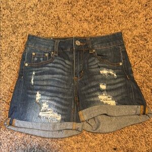 Indigo Rein Blue Distressed Jean Shorts